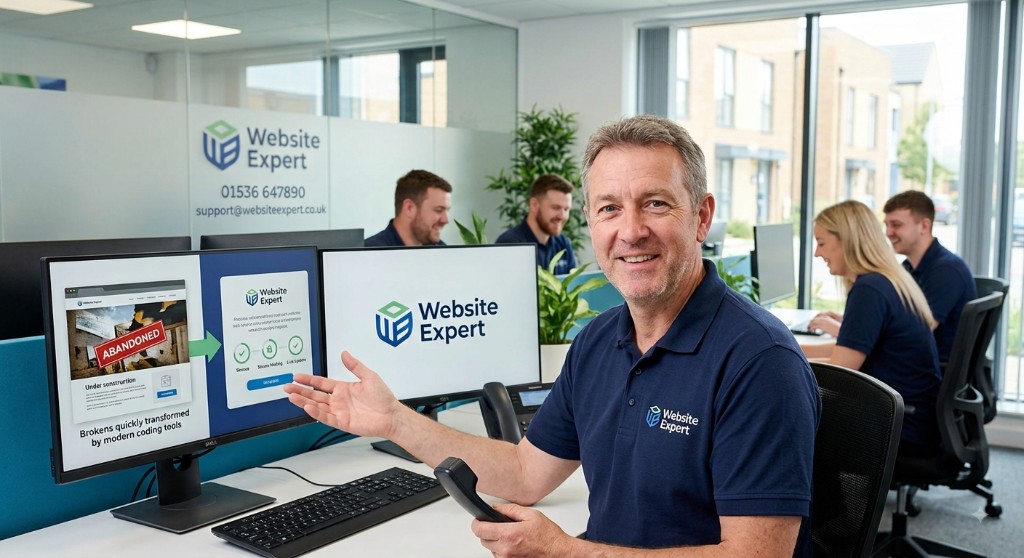 The Website Expert team in our Corby office, ready to take over and look after your website